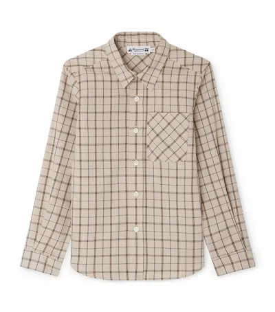BONPOINT COTTON-WOOL CHECK SHIRT