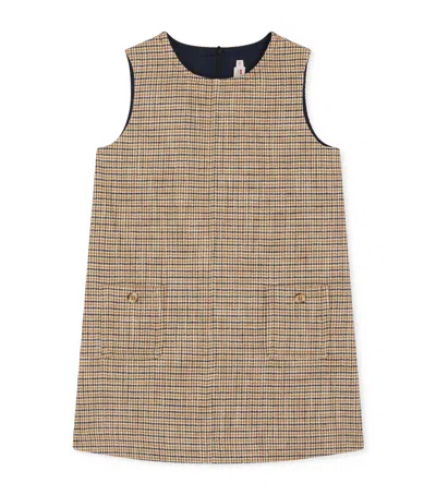 Bonpoint Kids' Cotton-wool Tweed Jinette Dress In Orange