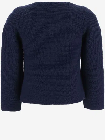 Bonpoint Cotton-wool Blend Cardigan In Navy
