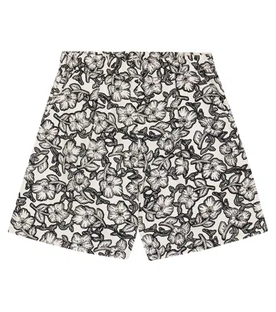 Bonpoint Kids' Courtney Printed Cotton Shorts In White