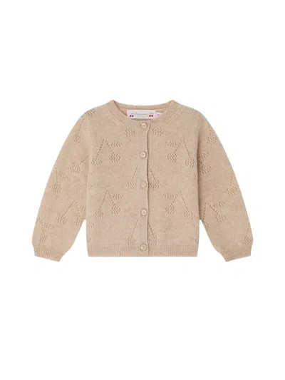 Bonpoint Cozy Cashmere Cardigan For Baby Girls In White