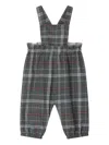 Bonpoint Cross-back Checked Romper In Black
