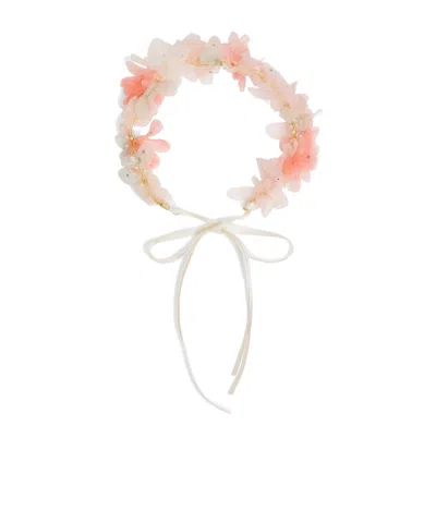 Bonpoint Crown And Fabric Headdress In Pink
