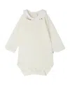 Bonpoint Cygne Colorful Embroidered Collar Jumpsuit In White