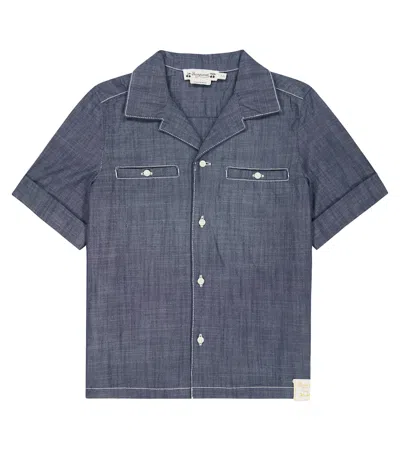 Bonpoint Kids' Cyrano Cotton Shirt In Bleu