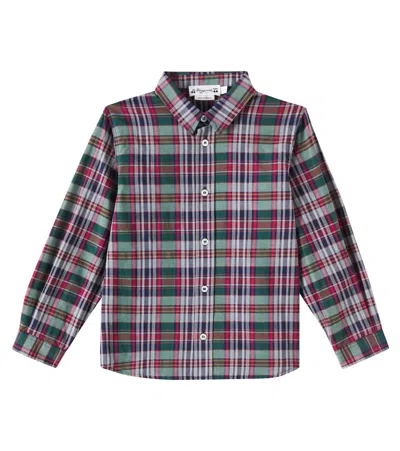 Bonpoint Kids' Daho Checked Cotton Shirt In Blue