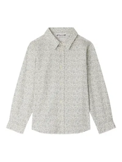 Bonpoint Kids' Daho Floral-print Shirt In Gray