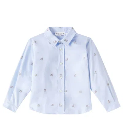 Bonpoint Kids' Daho Printed Cotton Shirt In Blue