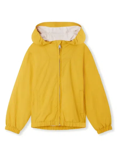 Bonpoint Kids' Daiki Hooded Windbreaker Jacket In Yellow