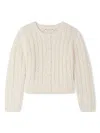 Bonpoint Dallulah Cable-knit Wool Cardigan In White