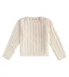 Bonpoint Dallulah Cable-knit Wool Cardigan In White