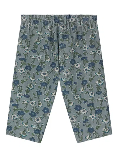 Bonpoint Babies' Dandy Floral-print Elastic-waist Trousers In Gray