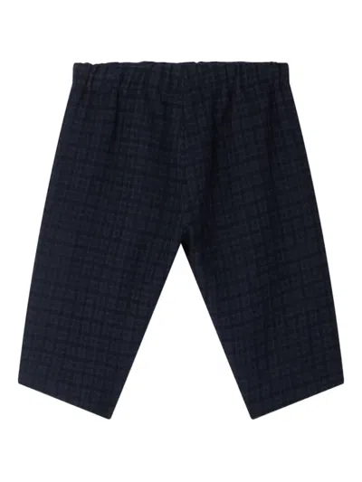 Bonpoint Babies' Dandy Gingham-check Elastic-waist Trousers In Blue
