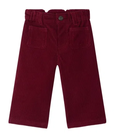 Bonpoint Dandy Velvet Pants In Burgundy
