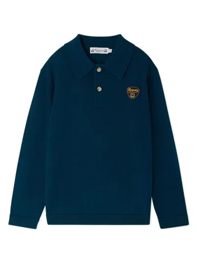 Bonpoint Kids' Darius Wool Polo Shirt In Emerald