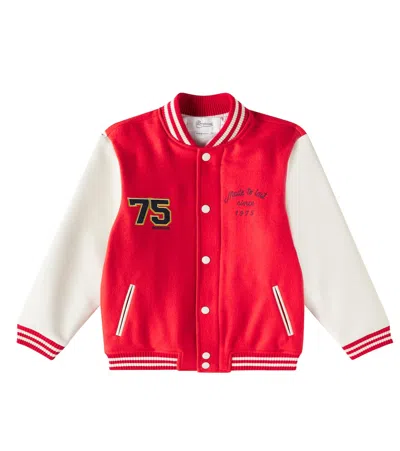 Bonpoint Kids' Darmouth Embroidered Wool-blend Varsity Jacket In Multicoloured