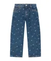 Bonpoint Cherry Embroidery Jeans In Blue