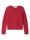 Bonpoint Diamond-quilted Wool Cardigan In Red