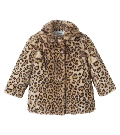 Bonpoint Kids' Doogie Leopard-print Coat In Brown