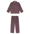 Bonpoint Dormeur Checked Cotton Pajama Set In Red
