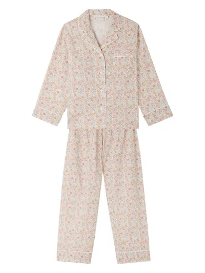 Bonpoint Kids' Dormeur Floral-print Pyjama And Pouch Set In Neutrals