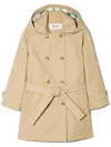 Bonpoint Double-breasted Hooded Trench Coat In Neutrals