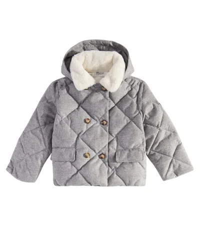 Bonpoint Kids' Doudoune Coat In Gris Chine Moyen