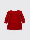 Bonpoint Red Velvet Dress With Bow Jove  In Red