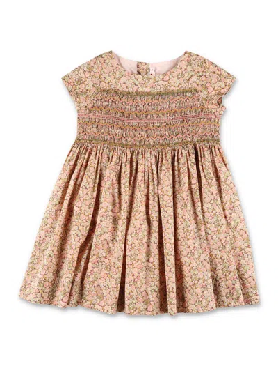 Bonpoint Kids'  Duchessa Floral Dress In Liberty Cotton In Brown