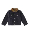 Bonpoint Eddis Corduroy-trimmed Denim Jacket In Blue