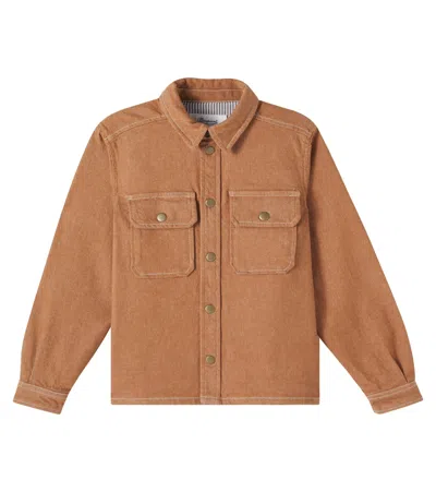 Bonpoint Kids' Eddy Denim Shirt In Brown