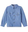Bonpoint Eddy Logo Cotton Shirt In Blue
