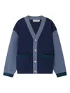 Bonpoint Edouard Cotton And Cashmere Cardigan In Blue