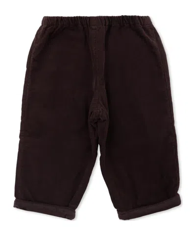Bonpoint Kids' Elastic Waist Casual Pants In Brown