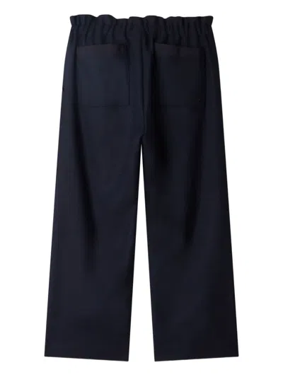 Bonpoint Kids' Elastic-waist Herringbone Trousers In Blue
