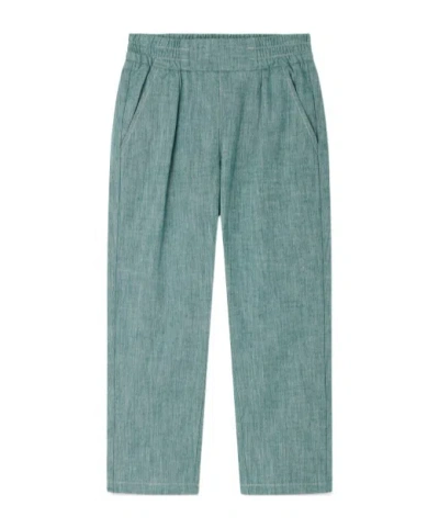 Bonpoint Kids' Elastic Waist Pants In Green