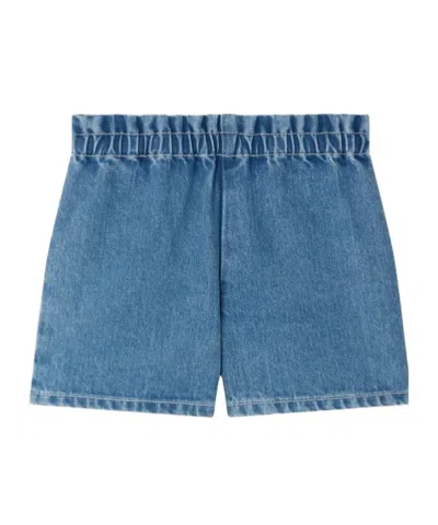 Bonpoint Kids'  Elasticated Denim Shorts In Blue