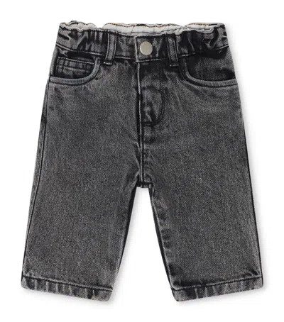 Bonpoint Kids' Elasticated-waist Denim Shorts In Black