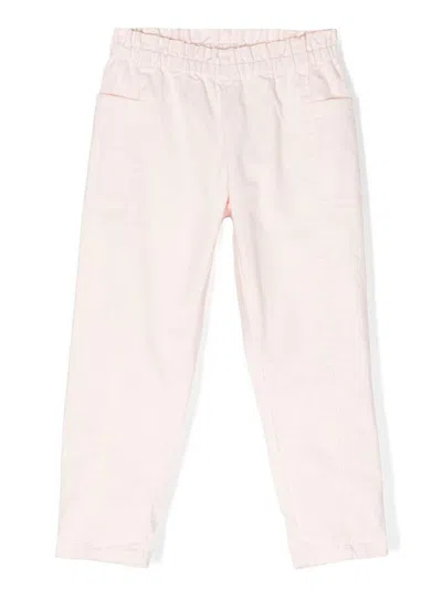 Bonpoint Kids' Elasticated Waist Tapered Trousers In Pink