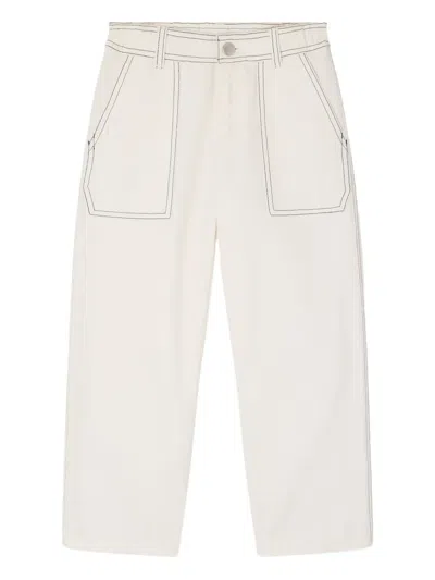 Bonpoint Kids' Eldor Topstitch Trousers In Neutral