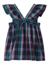Bonpoint Elea Ruffled Plaid Blouse In Multi