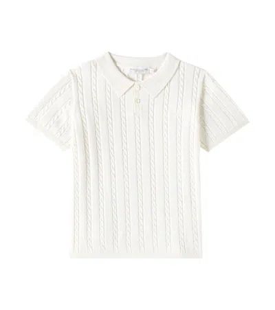 Bonpoint Kids' Elendir Cotton And Cashmere Polo Shirt In White