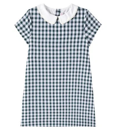Bonpoint Kids' Elesta Checked Cotton Dress In White