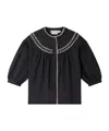 Bonpoint Elham Embroidered Blouse With Puff Sleeves In Black