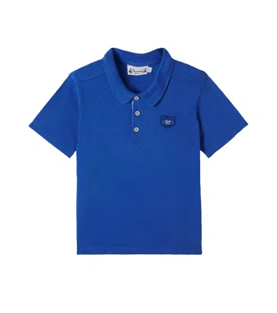 Bonpoint Kids' Elian Cotton Piqué Polo Shirt In Blue