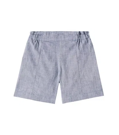 Bonpoint Kids' Elif Cotton Bermuda Shorts In Blue