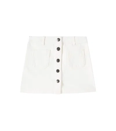 Bonpoint Kids' Elise Cotton Skirt In Blanc Lait