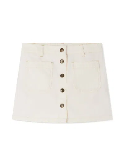 Bonpoint Denim Skirt In Ivory