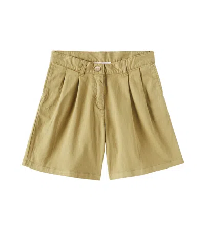 Bonpoint Kids' Shorts Eliska Aus Einem Baumwollgemisch In Grün