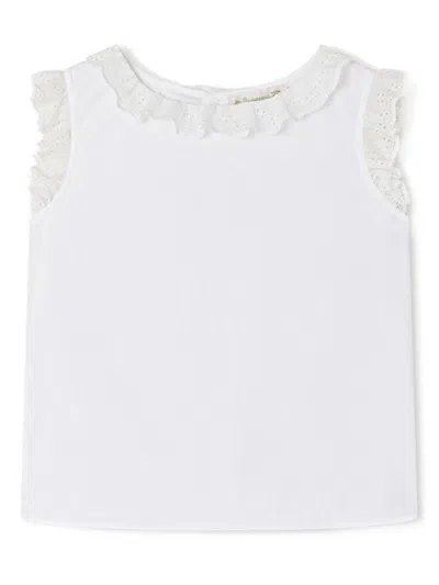 Bonpoint Kids' Elive Blouse In 白色